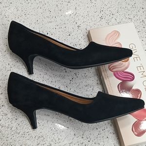 J. Jill Black Suede Kitten Heels